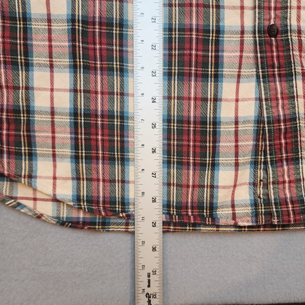 L.L.Bean Men's Large Reg Plaid Button Front Flannel Shirt 100% Cotton Long... - Picture 5 of 7